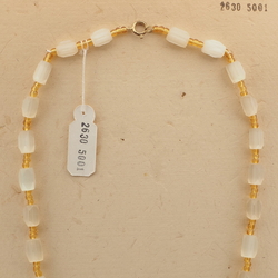 Vintage Czech necklace satin atlas topaz glass beads
