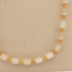 Vintage Czech necklace satin atlas topaz glass beads