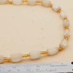 Vintage Czech necklace satin atlas topaz glass beads