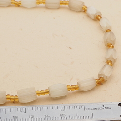 Vintage Czech necklace satin atlas topaz glass beads