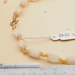 Vintage Czech necklace satin atlas topaz glass beads