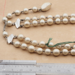 Vintage Czech 2 strand necklace pearl clear glass beads 