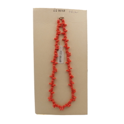 Vintage Czech necklace orange glass beads 16" 
