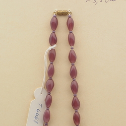 Vintage Czech necklace lilac opaline oval glass beads