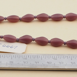 Vintage Czech necklace lilac opaline oval glass beads