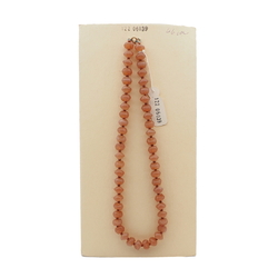 Vintage Czech necklace topaz opaline nugget glass beads 18"