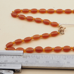 Vintage Czech necklace topaz opaline oval glass beads