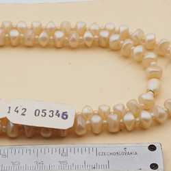 Vintage Czech 2 strand necklace pearl glass beads 18"