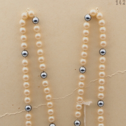 Vintage Czech knotted necklace pearl glass beads 