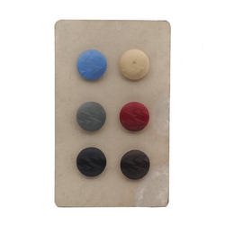 Card (6) Czech Deco geometric glass buttons 27mm 