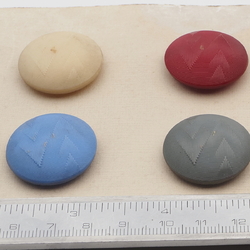 Card (6) Czech Deco geometric glass buttons 27mm 