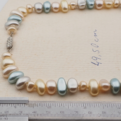Vintage Czech knotted necklace pearl nugget glass beads 