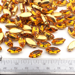 Topaz glue soldering Navettes 15 x 7 mm lot 92 pcs vintage faceted rhinestones Preciosa fancy chaton stones