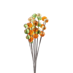 Lot (12) Czech lampwork glass topaz flower part stamen stigma berry headpin beads