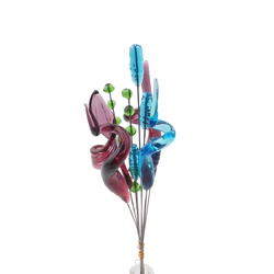 Lot (10) Czech lampwork glass flower part petal berry headpin beads