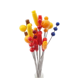Lot (21) Czech lampwork glass flower part stamen stigma berry headpin beads