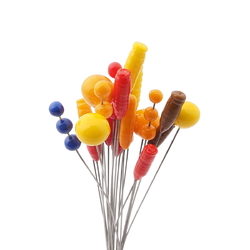 Lot (21) Czech lampwork glass flower part stamen stigma berry headpin beads