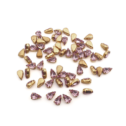 Amethyst glue soldering Tears 10x6 mm lot 64 pcs vintage faceted rhinestones Preciosa fancy chaton stones
