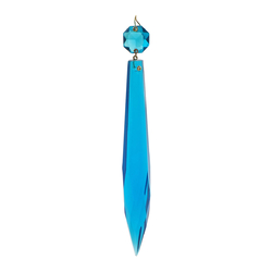 Czech Vienna Blue uranium glass  Chandelier prism 5.7"