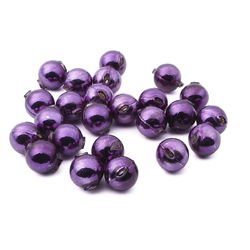 Lot (24) Czech round blown mercury glass purple Christmas garland beads 18mm