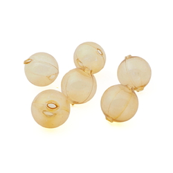 Lot (6) Czech transparent yellow topaz round blown glass Christmas garland beads 28mm