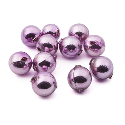 Lot (12) Czech round blown mercury glass lilac Christmas garland beads 20mm