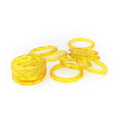 Lot (12) antique Czech golden yellow faceted mini glass bangles napkin rings