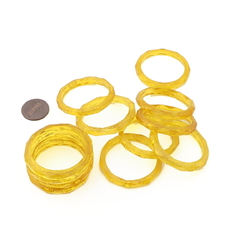 Lot (12) antique Czech golden yellow faceted mini glass bangles napkin rings