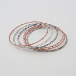 Lot (6) antique Czech filigree spiral gilt lampwork fine glass bangles 2.5"
