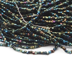 Lot (4000) vintage Czech rainbow metallic faceted glass seed beads 16bpi