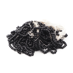 Lot (1600) vintage Czech black rondelle glass seed spacer beads 7bpi