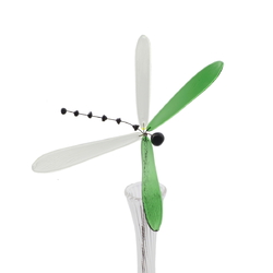 Czech lampwork uranium geen glass bead dragonfly stem ornament