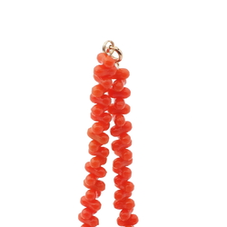 Vintage Czech necklace red oval glass beads 18"