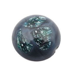 Czech vintage lampwork millefiori marble violet satin glass cabochon 22mm