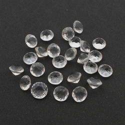 Lot (24) Vintage crystal clear round glass rhinestones 8mm