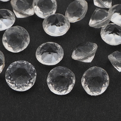 Lot (24) Vintage crystal clear round glass rhinestones 8mm