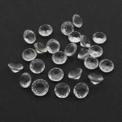 Lot (24) Vintage crystal clear round glass rhinestones 8mm