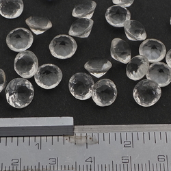 Lot (24) Vintage crystal clear round glass rhinestones 8mm