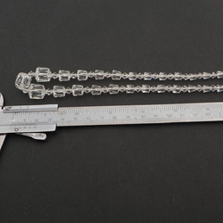 Vintage Czech necklace element cone bugle bicone faceted crystal clear glass beads 