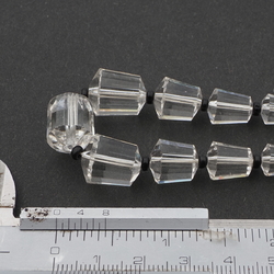 Vintage Czech necklace faceted crystal clear bugle cone glass beads 