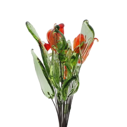 Lot (27) lampwork glass leaf flower part headpin glass beads