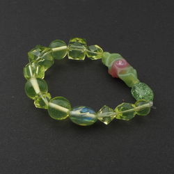 Handmade Czech bracelet vintage uranium dragons breath bicolor Deco glass beads