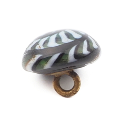 Antique Czech multicolor spiral micro lampwork glass button 13mm