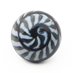 Antique Czech multicolor spiral micro lampwork glass button 13mm