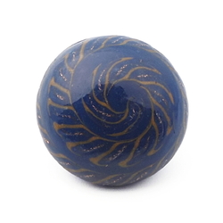 Antique Czech aventurine gold orange blue spiral micro lampwork glass button 13mm