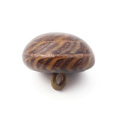 Antique Czech aventurine gold spiral stripe micro lampwork glass button 13mm