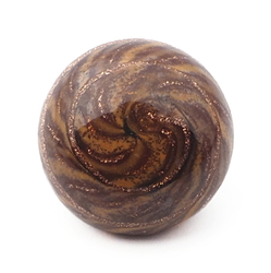 Antique Czech aventurine gold spiral stripe micro lampwork glass button 13mm
