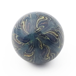 Antique Czech multicolor abstract micro lampwork ball glass button 12mm