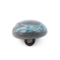 Antique Czech satin spiral edge lampwork glass button 14mm