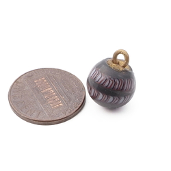 Antique Czech multicolor filigree spiral micro lampwork ball glass button 12mm